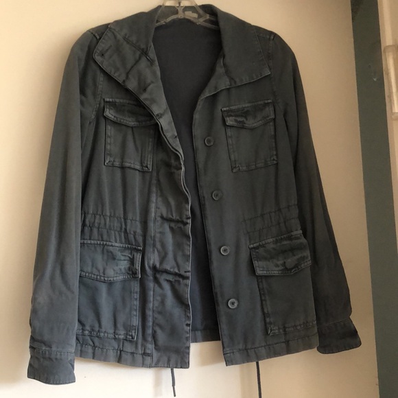 ECOTE Grey/Blue Cargo Jacket SIZE XS With buttons and pockets - Picture 10 of 15